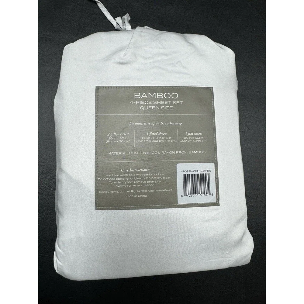 ienjoy Home 4PC Queen Luxury Rayon from Bamboo Sheet Set